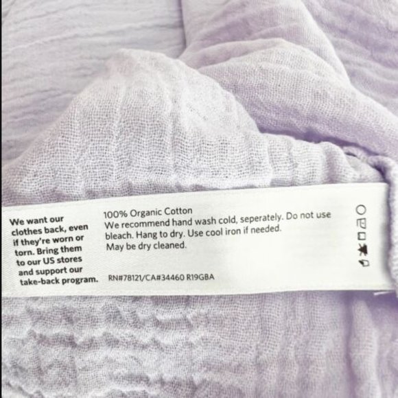 Eileen Fisher Lilac Organic Cotton Gauze Textured Crew Neck SS top szXL - Picture 11 of 11